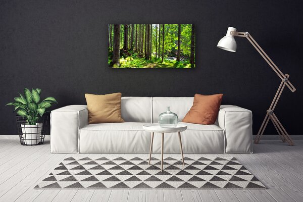 Quadro su tela Foresta, alberi, piante, natura 100x50 cm