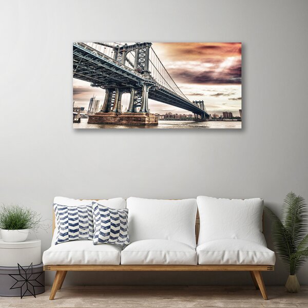 Quadro su tela Architettura della città del ponte 100x50 cm