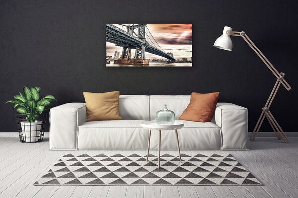 Quadro su tela Architettura della città del ponte 100x50 cm