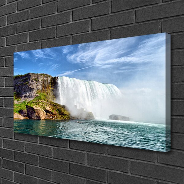 Quadro su tela Cascata Mare Natura 100x50 cm