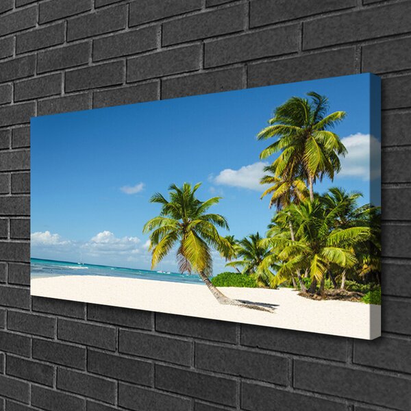 Quadro su tela Paesaggio del mare di Palm Beach 100x50 cm