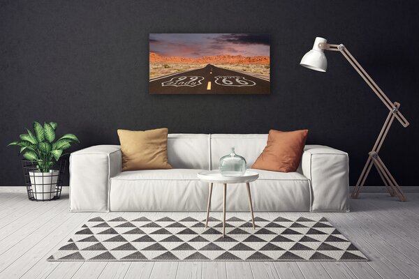 Quadro su tela Autostrada, strada del deserto 100x50 cm