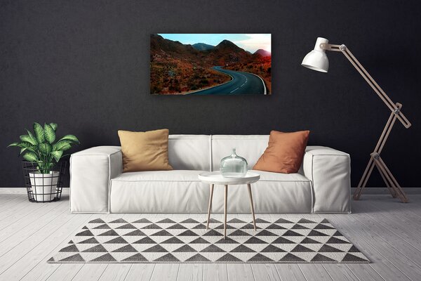 Foto quadro su tela Strada di montagna del deserto 100x50 cm