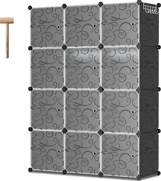Clanmacy armadio scarpiera fai da te con mazza di gomma Scaffale multifunzionale 12 cubi