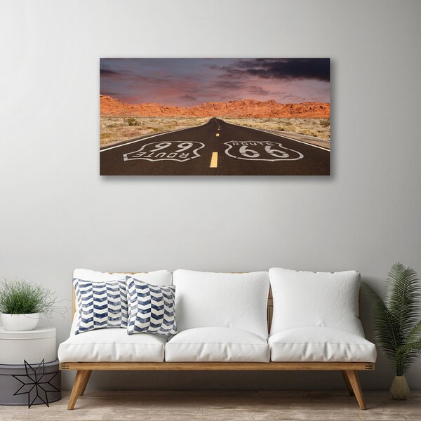 Quadro su tela Autostrada, strada del deserto 100x50 cm