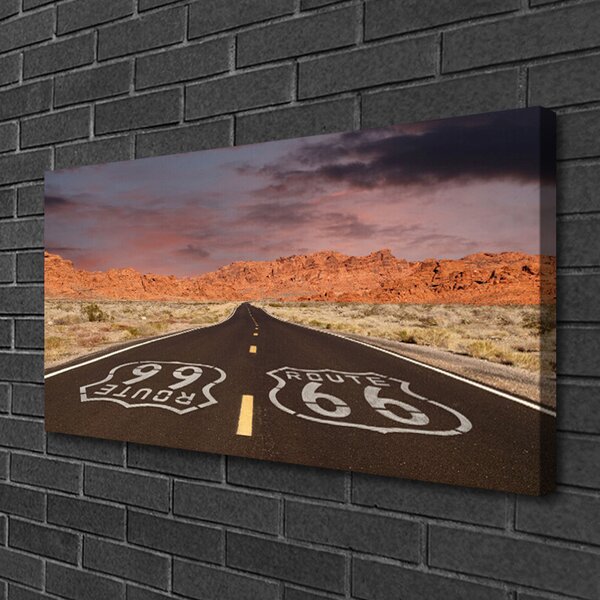 Quadro su tela Autostrada, strada del deserto 100x50 cm