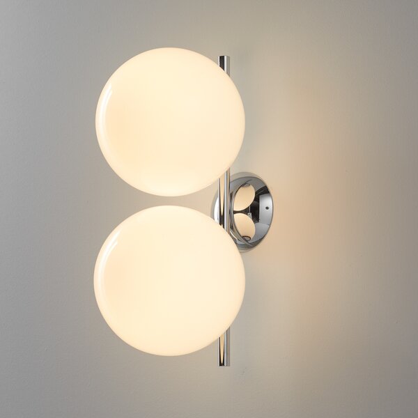 Applique da parete FLOS, IC C/W1 Double, dimmerabile, Bianco, Soggiorno, Vetro, Design