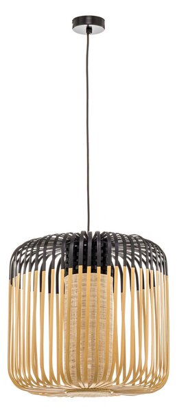 Lampada a sospensione Forestier, Bamboo Light M, dimmerabile, Nero, Soggiorno, Bambù, Design
