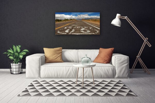 Quadro su tela Strada nel deserto dell'autostrada 100x50 cm