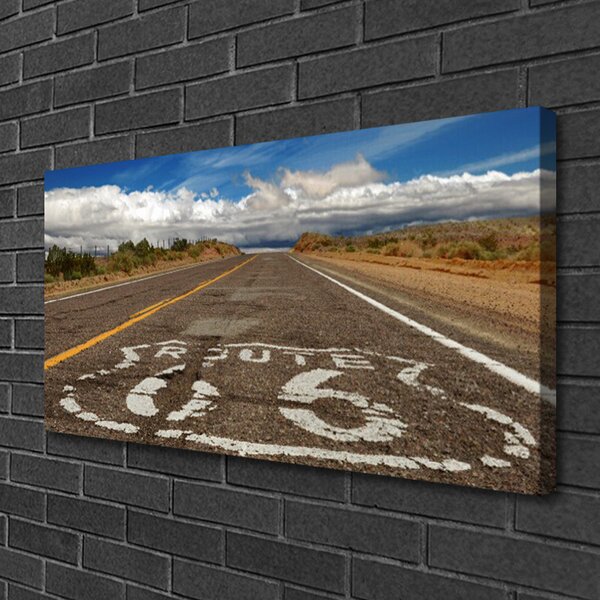 Quadro su tela Strada nel deserto dell'autostrada 100x50 cm