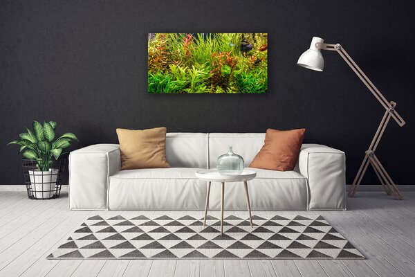 Quadro su tela Acquario, pesci, piante 100x50 cm