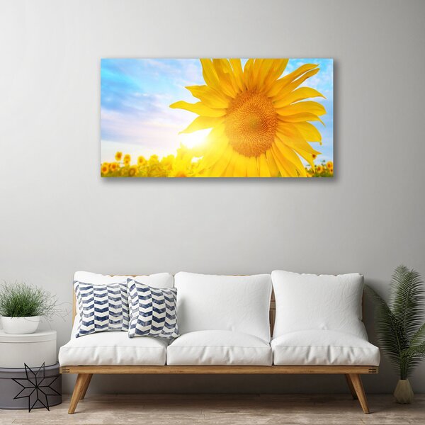 Quadro su tela Fiore di girasole girasole 100x50 cm