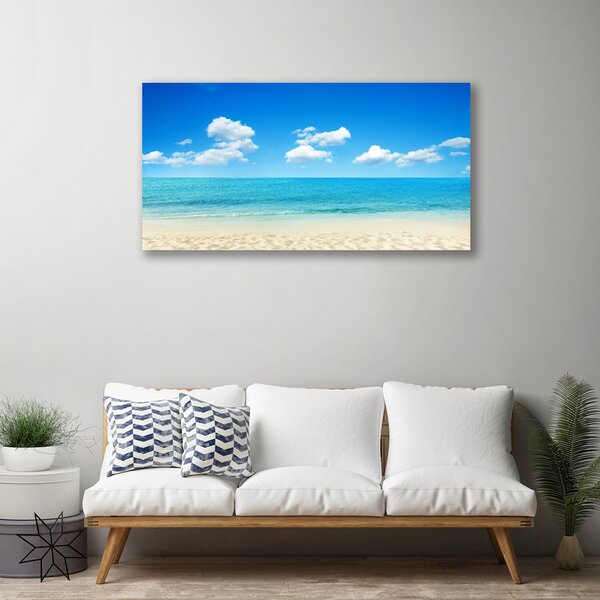 Quadro su tela Mare, cielo azzurro 100x50 cm