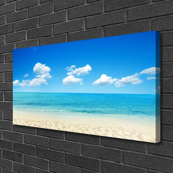 Quadro su tela Mare, cielo azzurro 100x50 cm