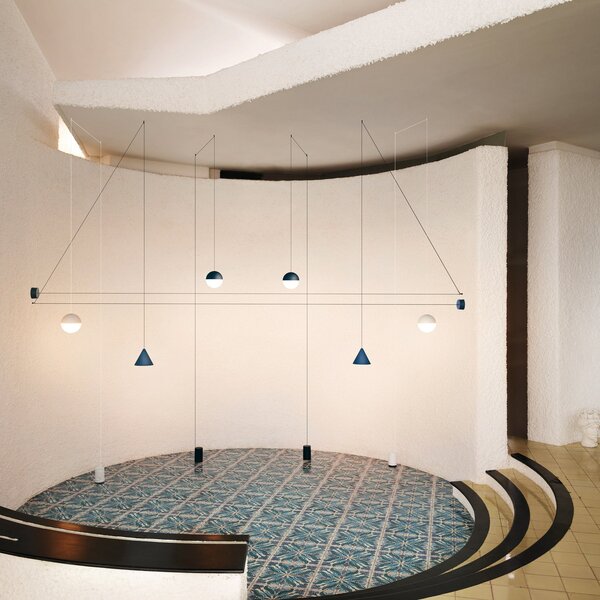 Lampada a sospensione FLOS, String Light Sphere, dimmerabile, Bianco, Corridoio, Metallo, Moderno