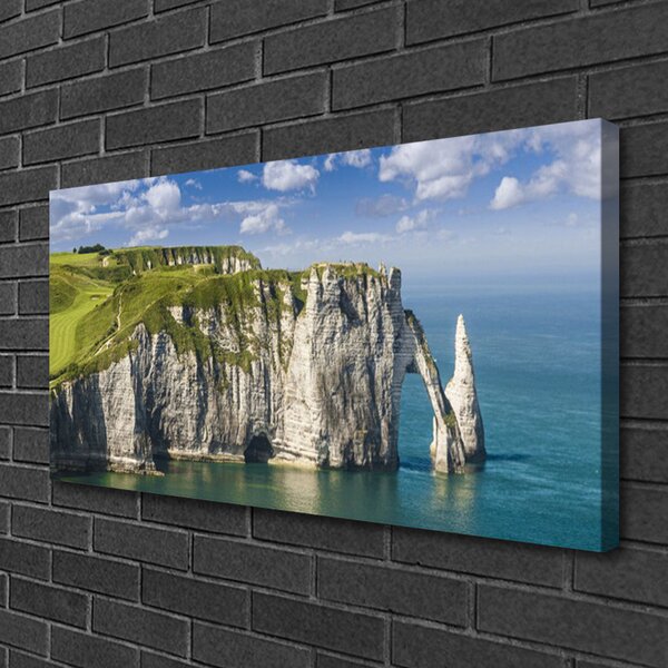 Quadro su tela Scogliera della roccia del mare 100x50 cm