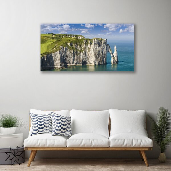 Quadro su tela Scogliera della roccia del mare 100x50 cm