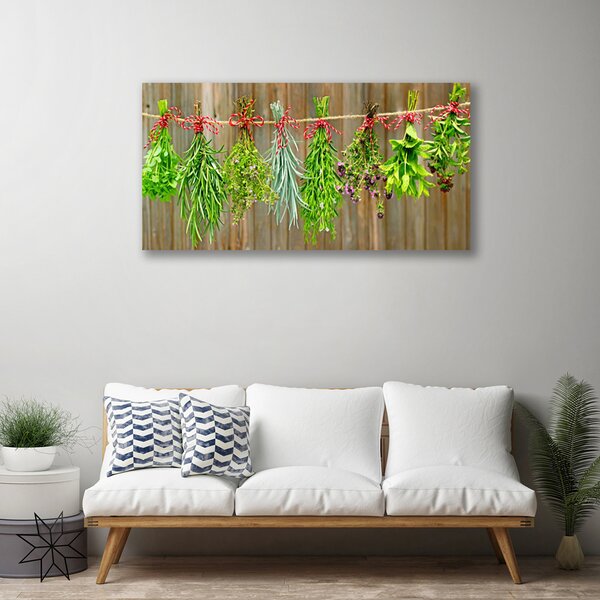 Quadro stampa su tela Foglie di erbe essiccate Natura 100x50 cm