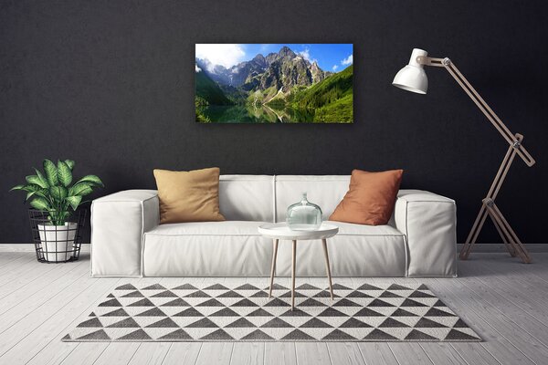 Quadro su tela Monti Tatry Morskie Oko Las 100x50 cm