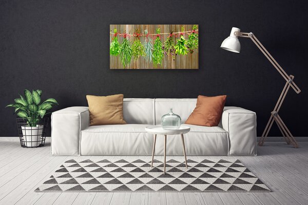Quadro stampa su tela Foglie di erbe essiccate Natura 100x50 cm