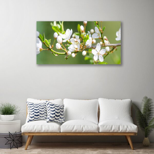 Quadro su tela Fiori. Rami. Foglie. Frutteto 100x50 cm