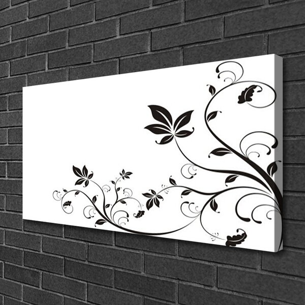 Quadro su tela Foglie di piante di astrazione 100x50 cm