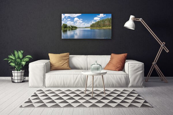 Quadro su tela Paesaggio della foresta del lago 100x50 cm