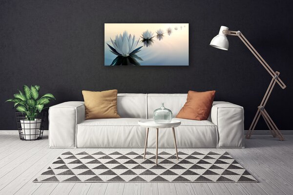 Quadro su tela Ninfee Fungo Bianco 100x50 cm