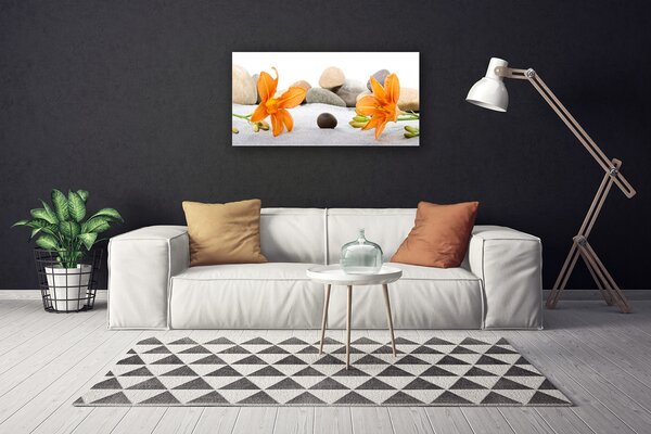 Quadro su tela Grafica artistica del giglio 100x50 cm