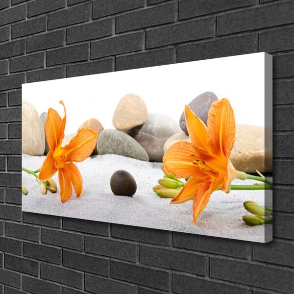 Quadro su tela Grafica artistica del giglio 100x50 cm