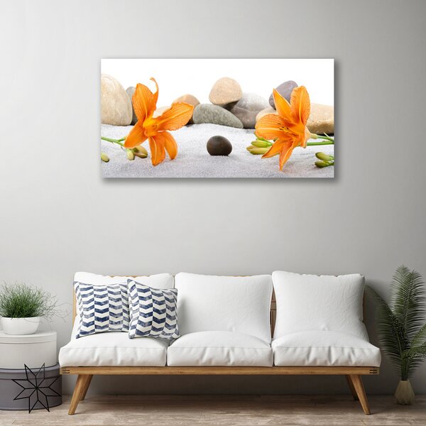 Quadro su tela Grafica artistica del giglio 100x50 cm