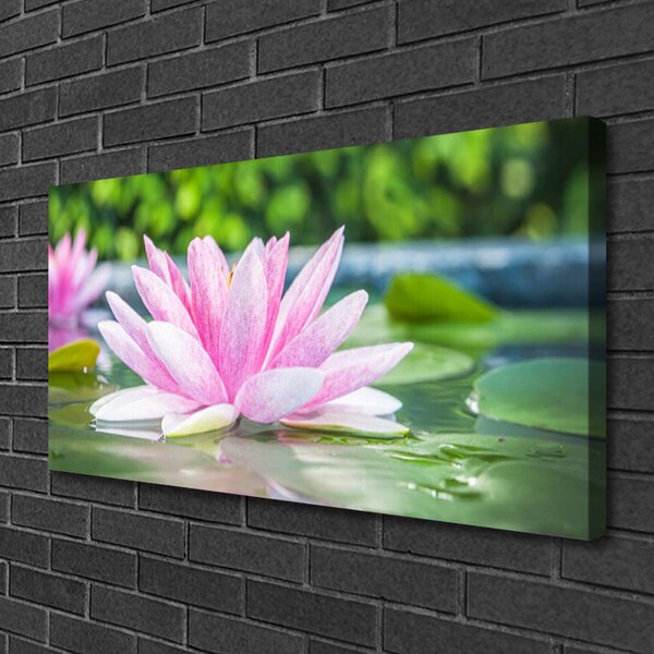 Quadro su tela Natura dello stagno delle ninfee 100x50 cm