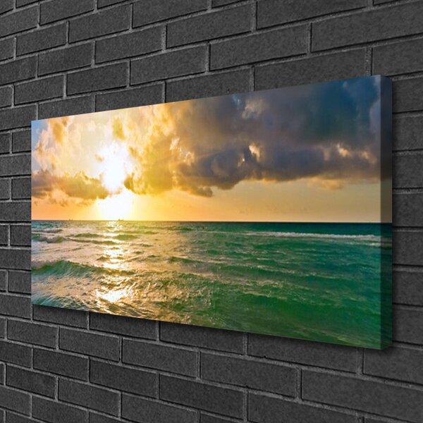 Quadro su tela Mare al tramonto 100x50 cm