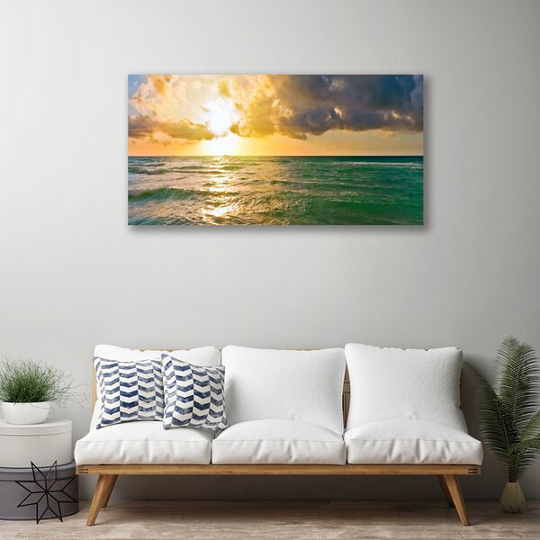 Quadro su tela Mare al tramonto 100x50 cm