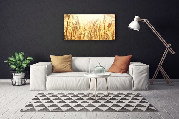 Foto quadro su tela Campo di cereali Orecchie Natura 100x50 cm