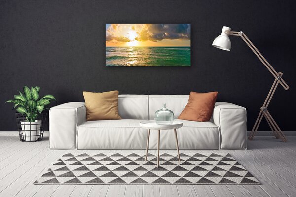 Quadro su tela Mare al tramonto 100x50 cm