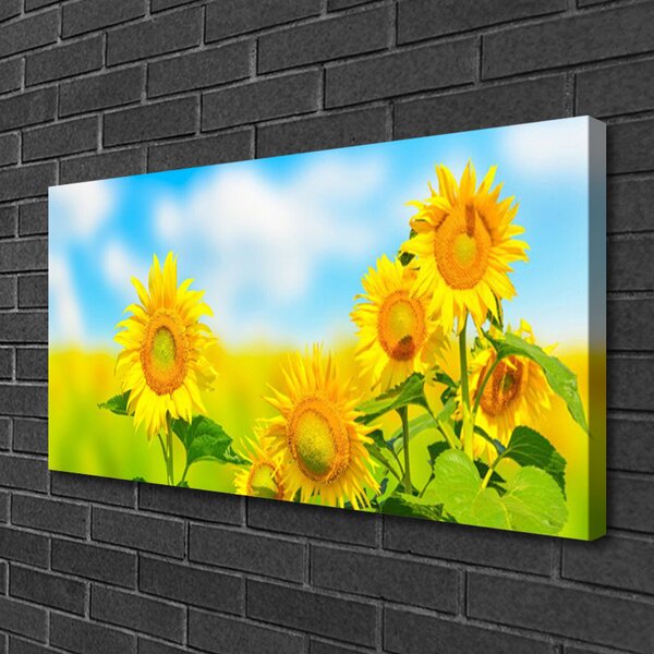 Quadro su tela Girasole, fiori, natura 100x50 cm