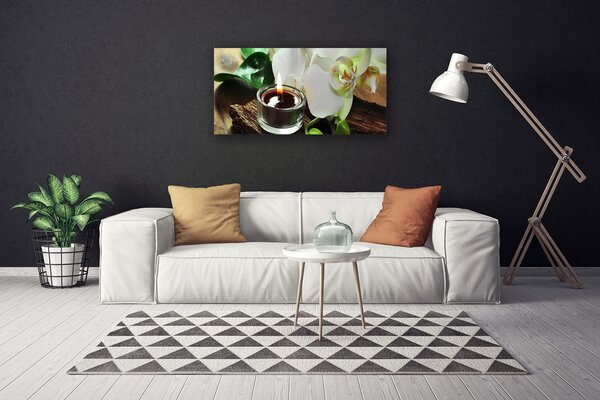Quadro su tela Candela Orchidea per Spa 100x50 cm