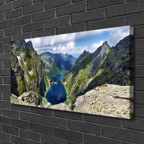 Quadro stampa su tela Montagne, la Valle del Lago Szczyty 100x50 cm