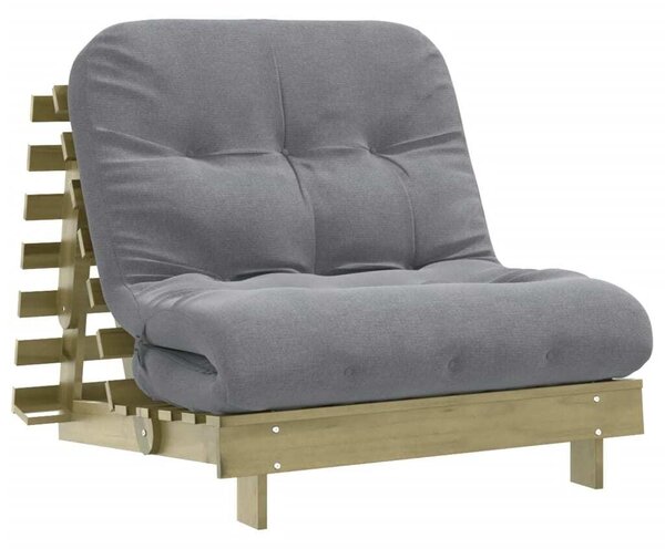 Divano Letto Futon con Materasso 80x206x11cm Pino Impregnato
