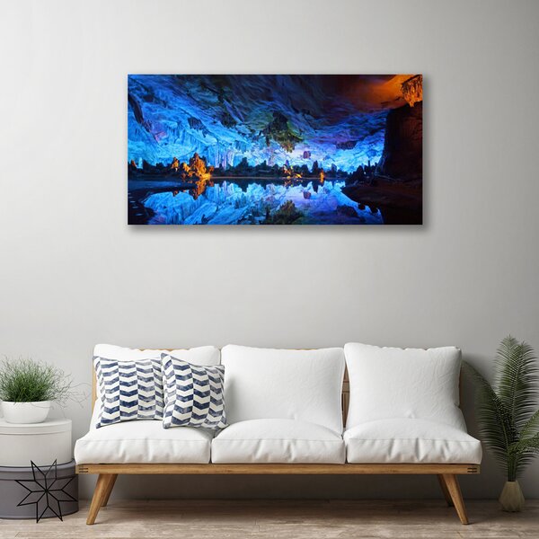 Quadro su tela Grotta della luce del ghiacciaio 100x50 cm