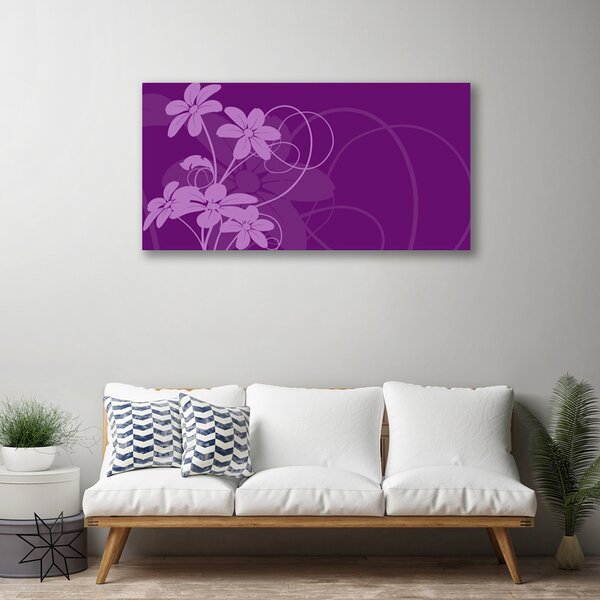 Quadro su tela Fiori astratti Art 100x50 cm