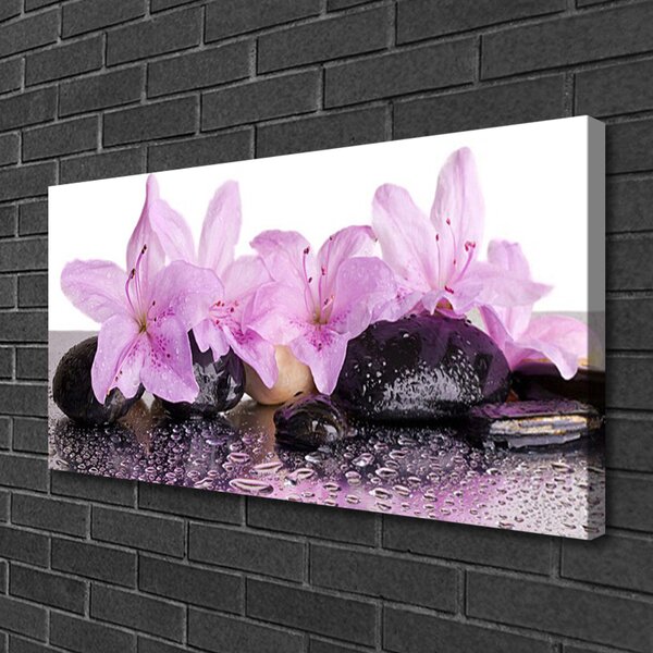 Quadro stampa su tela Fiori di ninfea rosa 100x50 cm