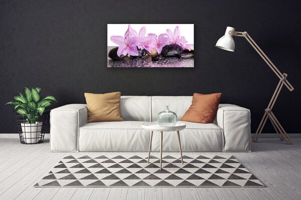 Quadro stampa su tela Fiori di ninfea rosa 100x50 cm