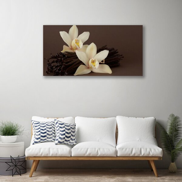 Quadro su tela Fiori di vaniglia per la cucina 100x50 cm