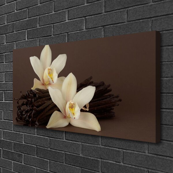 Quadro su tela Fiori di vaniglia per la cucina 100x50 cm