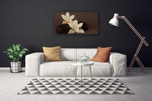Quadro su tela Fiori di vaniglia per la cucina 100x50 cm
