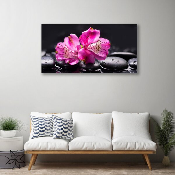 Quadro su tela Zen Spa Pietre Fiori 100x50 cm