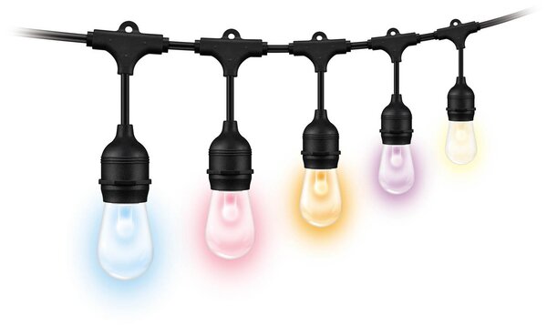 Ghirlande luminosa WiZ, Sting Lights, dimmerabile, Nero, Plastica, Moderno