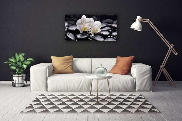 Quadro su tela Zen White Orchid Spa 100x50 cm
